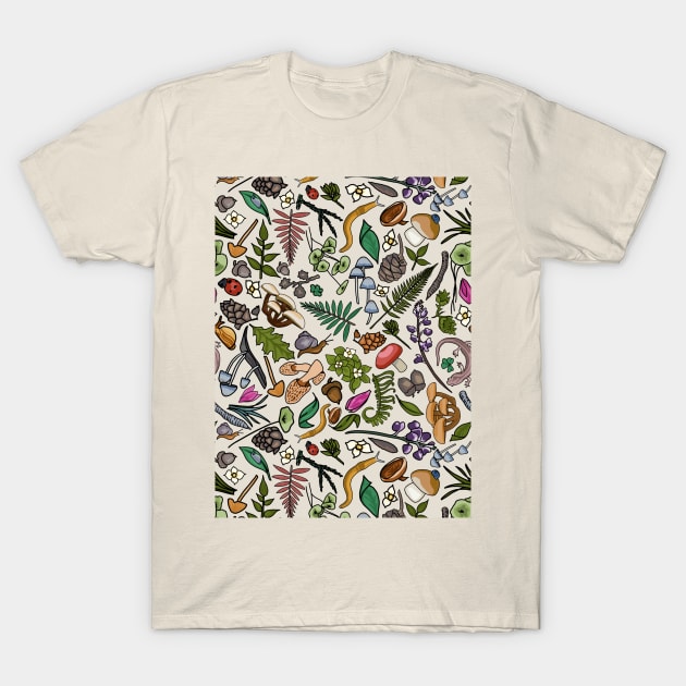 Flora and Fauna From The Redwood Forest Floor T-Shirt by Slightly Unhinged